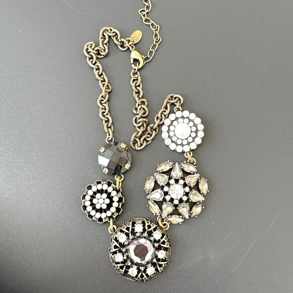 Lia Sophia Curio Necklace Antique Inspired Rhinestone Adjustable Length - Picture 4 of 4